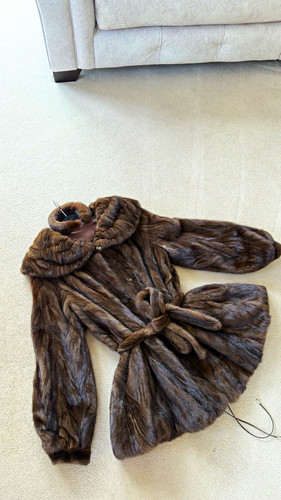 Women brown mink coat - women's,