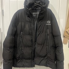 Mens Black Grey Puffer Jacket