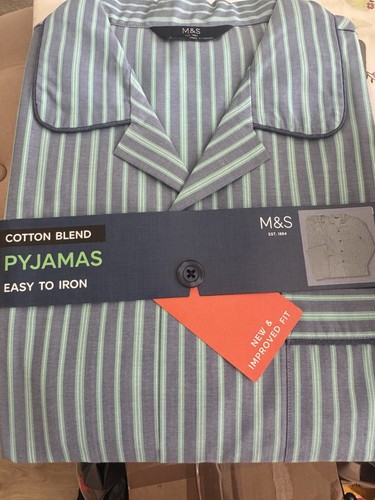 Mens cotton blend pyjama - m&s,