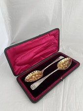Pair Of Sterling Silver Serving Spoons BERRY SPOONS 1807 London BATEMAN Antique