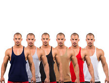Lot Mens Gym Vest Racerback Bodybuilding Muscle Stringer Plain Vest Singlet