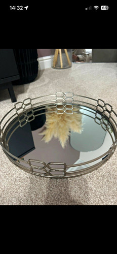 Large round mirrored tray - mirrored,