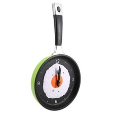 Frying Pan Clock with Fried Egg - Novelty Hanging Kitchen Cafe Wall Clock6515