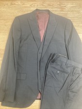 NEXT Navy 3-piece suit (42R jacket, 42L waistcoat and 38R trousers) & suit bag