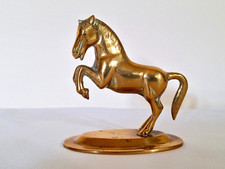 Vintage Solid Brass Rearing Horse Figurine Stallion Ornament Equestrian Gift