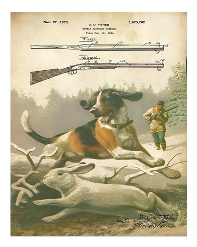 Vintage hunting scene wall - scene,