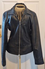 Trekway Ladies Black Leather Jacket Size 12
