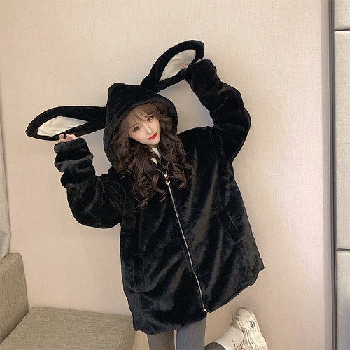 Lady girl rabbit ear hooded - lady,