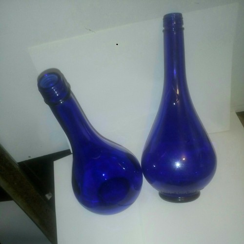 Vintage blue glass - glass, teardrop