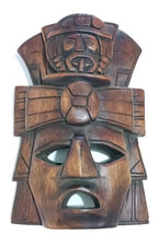 8" hand carved wood mask