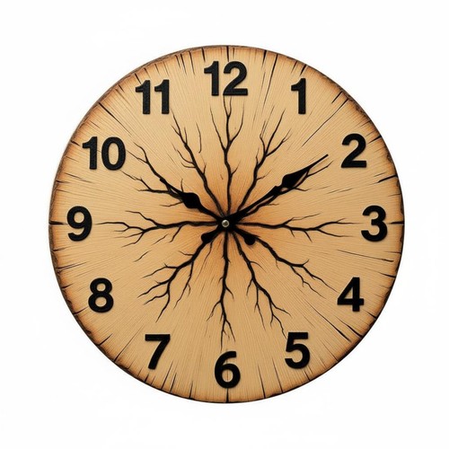 Wood grain wall clock - grain,