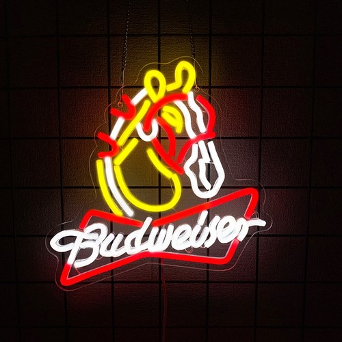 Budweiser beer horse - horse, neon