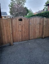 Solid Wooden Double Gates, Side Panels And Posts