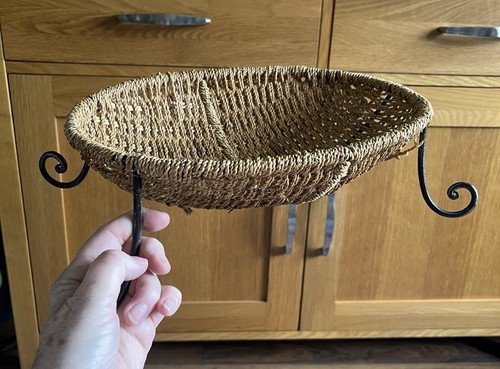 Vintage wicker rattan oval - vintage,