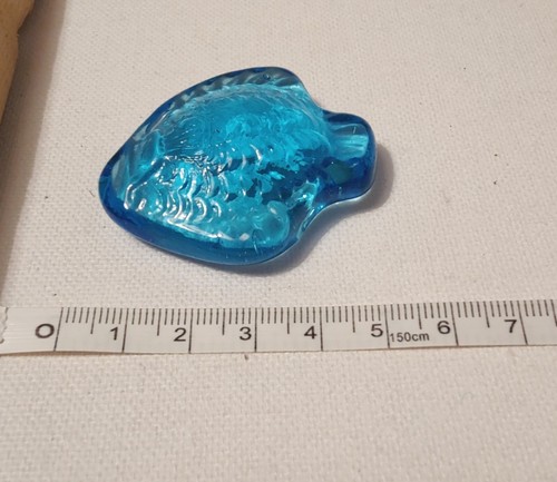 Blue glass fish - ornament, 5cm