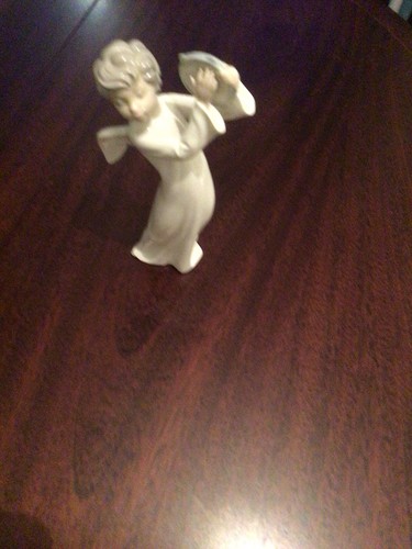 Lladro angel with tambourine - with,