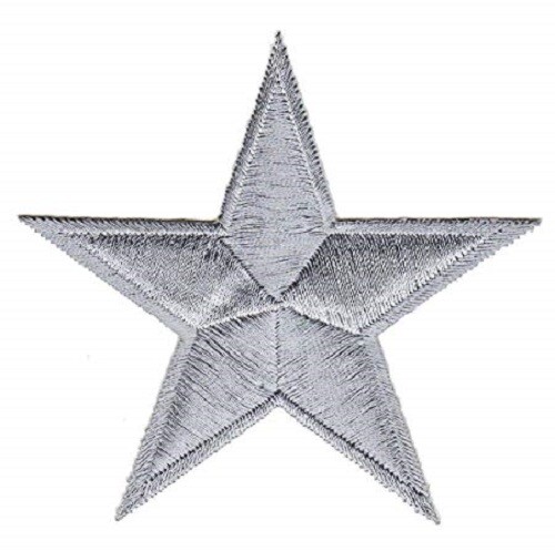 Silver star patch - star, cm