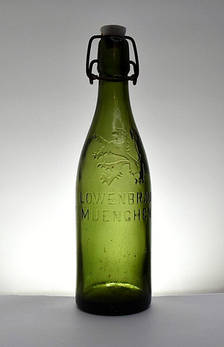 Antique lowenbrau beer bottle - antique,