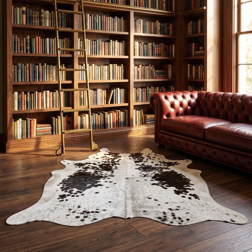 Large natural cowhide rug - natural,