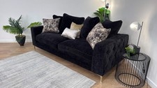 Sofology Rococo Fabric 4 Seater in Verbier Black Mix