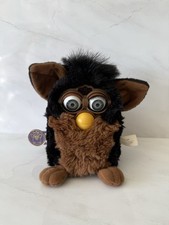 1998 Furby By Tiger Gorilla Black & Brown Tested Working Missing Eyelash Vintage