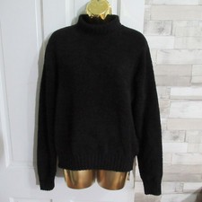 NA-KD ● size 12 ● black fleece fluffy polo neck jumper top womens ladies