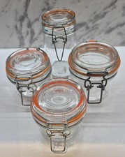 Set of Glass Storage Jars – Hinged Lids & Rubber Seals
