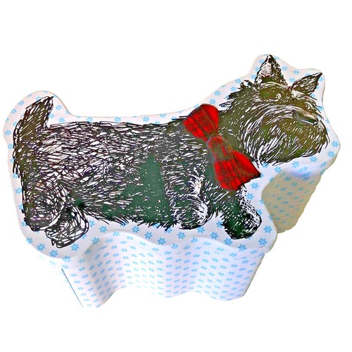Scottie dog shaped treat tin - scottie,