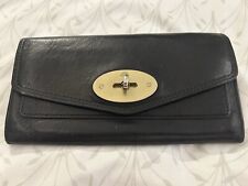 Mulberry Alexa Black Postmans Lock Continental Purse Soft Buffalo Leather