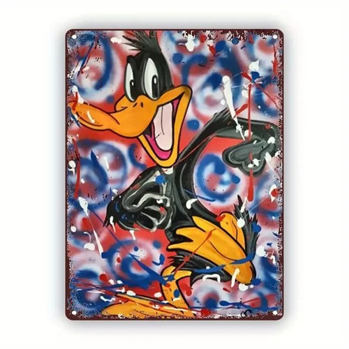 Daffy duck tin metal sign - duck,