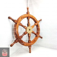 24" Ship Steering Wheel Wooden