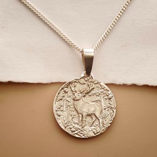 Stag engraved sterling - engraved, silver