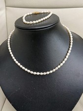 Vintage White Fresh Water Necklace & Bracelet Set