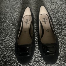 Marks & Spencer Footglove Women’s Black Suede & Leather Buckle Detail Size 5