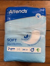 Attends Soft 7 Unisex Incontinence Pads Sensitive 34 Pack Outer Packaging Opened