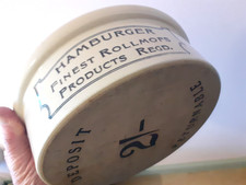 An Antique Hamburger Finest Roll Mops Advertising Bowl c1900