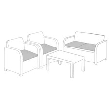Grey 4pc Outdoor Rattan
