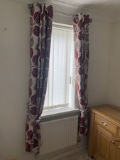 Fab Style Furnishings MTM Luxury Lined Curtains 72”D X 50”W Red Beige Grey