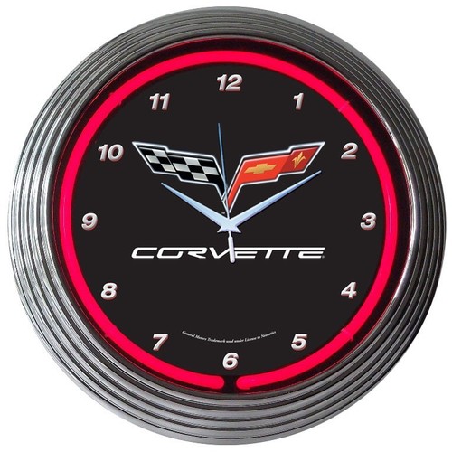 Corvette neon clock - corvette,