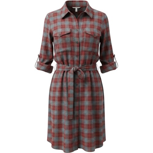 Red grey plaid roll - plaid, tab