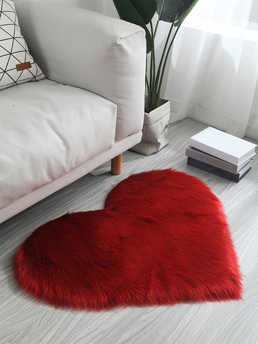 Love heart fluffy rugs - love,