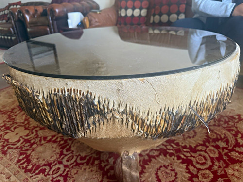 Round glass top - round, table