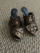 Marks And Spencer’s Size 6 Gold Heeled Mules