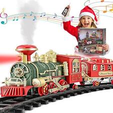 Remote Control Steam Train Set Light Sound Realistic Steam Effect Rail Train Toy