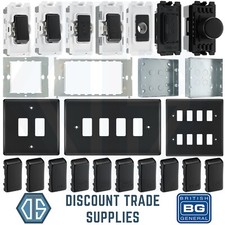 BG Nexus Matt Black Custom Grid Faceplate Switch Modules Components