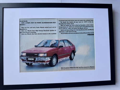 Framed vintage 1987 mazda 323 - 1987,