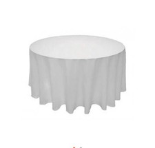 Pure White Round Banqueting Table Linen  Set of 6 - High Quality 120 Inches 