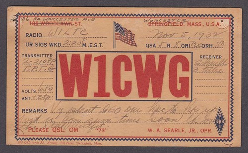 W1cwg searle worcester qsl - worcester,