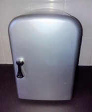 Argos Mini Fridge - silver, 4L compact/portable cooler warmer- AC/DC - 12 V