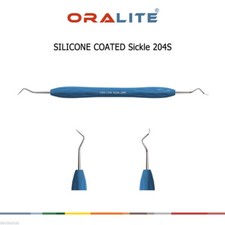 Silicone Coated Sickle Scaler 204S Dental Hand Instrument Periodontics Ergonomic